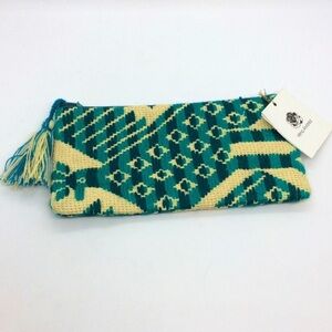 3/$30 MINA ALVAREZ TASSEL POUCH BAG COTTON BLEND NWT COSMETIC